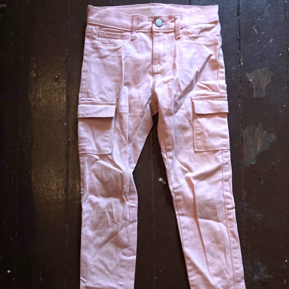 Girls Light Pink Stretch Cargo pants